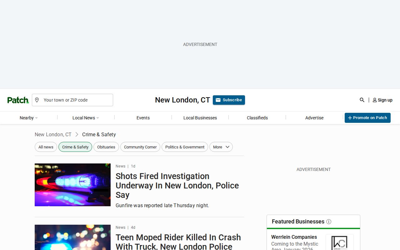 Patch New London County police and arrest news topic stream